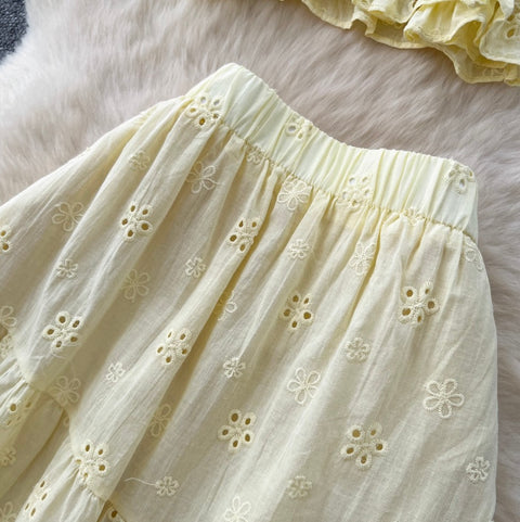 Beaded Shirt & Skirt Embroidery 2Pcs