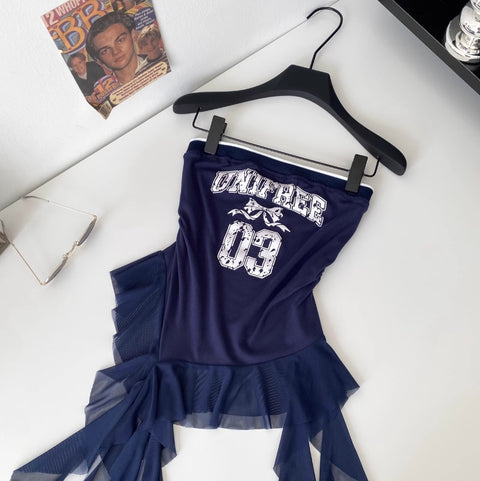 Irregular Design Monogrammed Print Top