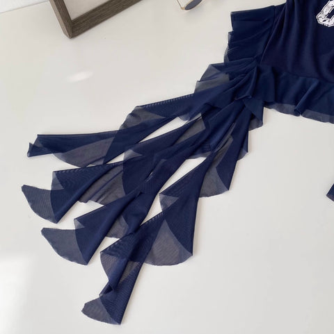 Irregular Design Monogrammed Print Top