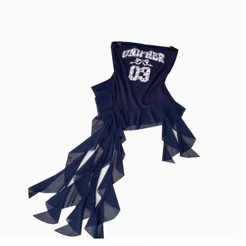 Irregular Design Monogrammed Print Top