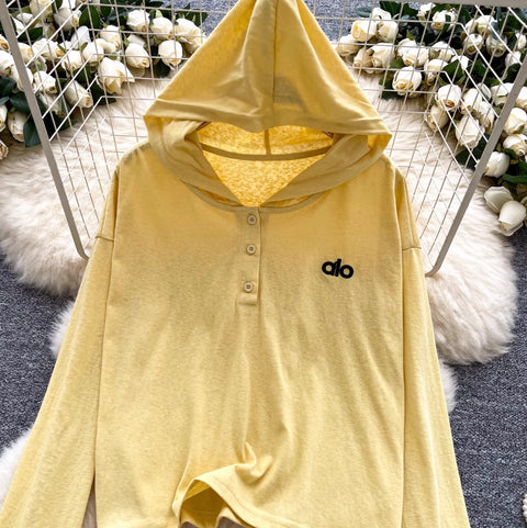 Sportswear Hoodie & Wide-leg Shorts 2Pcs