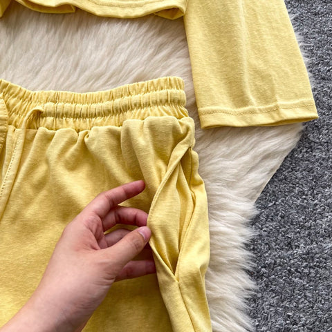 Sportswear Hoodie & Wide-leg Shorts 2Pcs