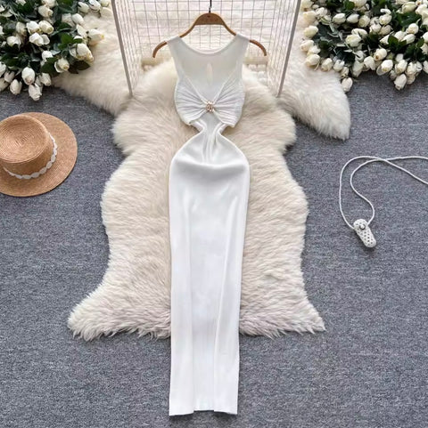 Premium Sleeveless Knotted Knit Dress