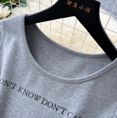 Monogrammed T-shirt & Fishtail Skirt 2Pcs