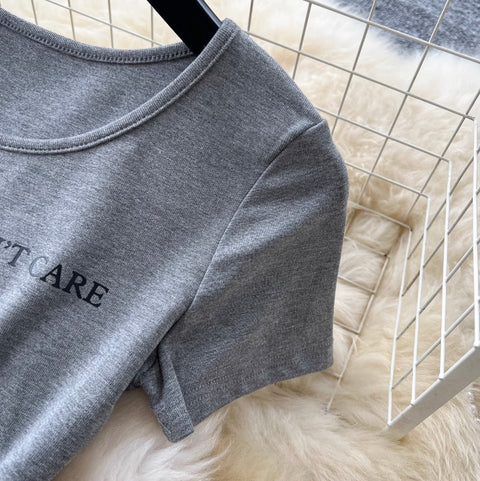 Monogrammed T-shirt & Fishtail Skirt 2Pcs