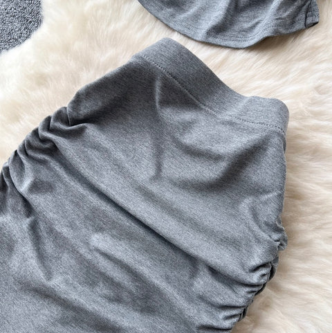 Monogrammed T-shirt & Fishtail Skirt 2Pcs