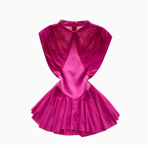 Irregular Design Mesh Patchwork Top