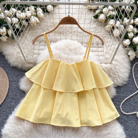 Summer Backless Candy Yellow Camisole