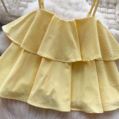 Summer Backless Candy Yellow Camisole