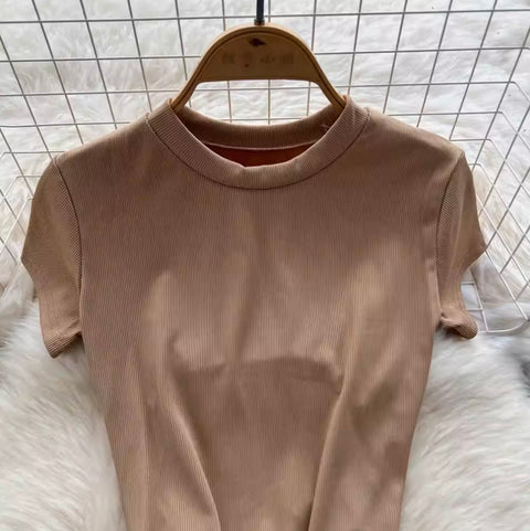 Hollowed T-shirt & Drape Trousers 2Pcs