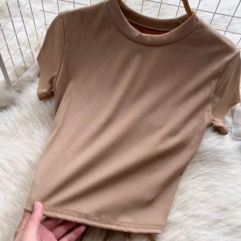 Hollowed T-shirt & Drape Trousers 2Pcs