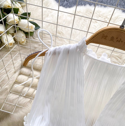 Korean Style V-neck Pleated Top