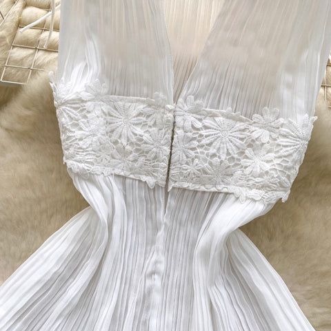 Korean Style V-neck Pleated Top