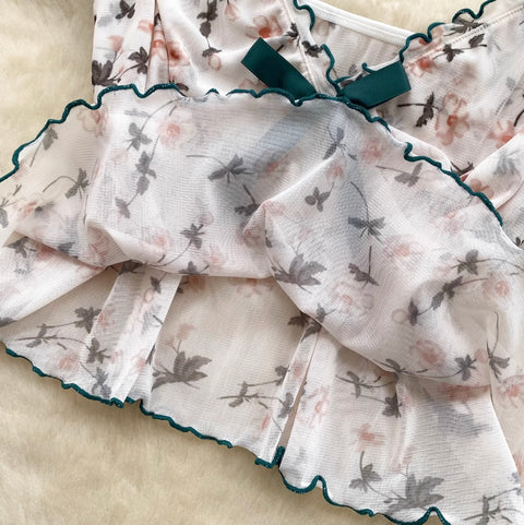 Bow-tie Floral Camisole & Shorts 2Pcs