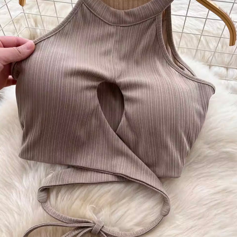 Halter Top & Drawstring Skirt 2Pcs