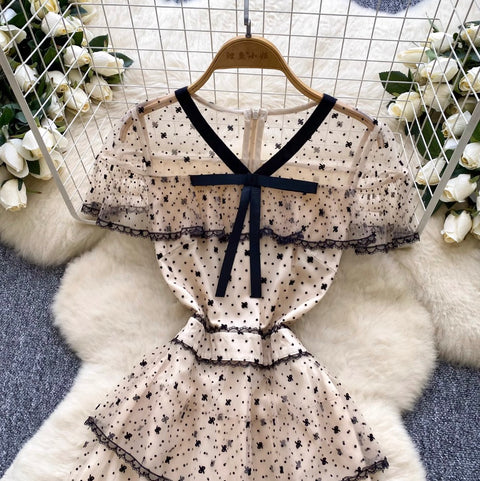 French Style Lace Patchwork Dress