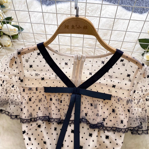 French Style Lace Patchwork Dress