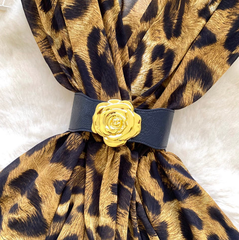 Irregular Design Leopard Printed Mesh Top