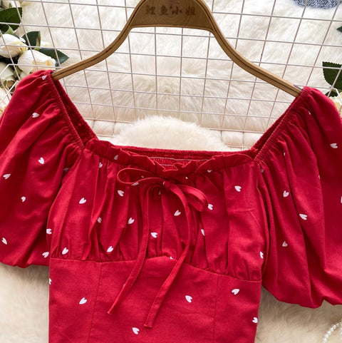 Sweetie Puffy Sleeve Printed Shirt