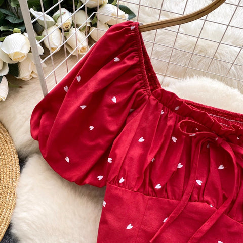 Sweetie Puffy Sleeve Printed Shirt