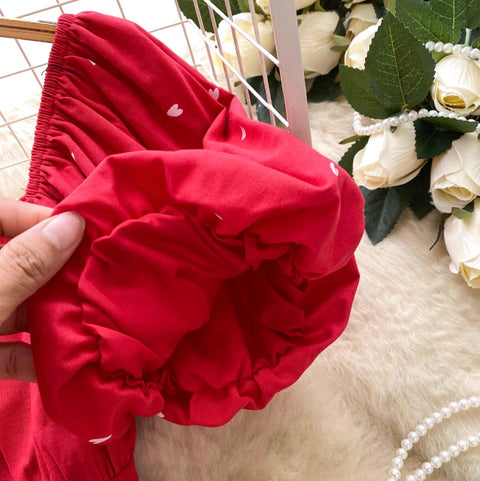 Sweetie Puffy Sleeve Printed Shirt