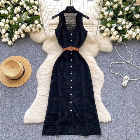 Korean Style Crochet Cardigan Dress