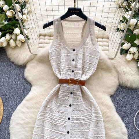 Korean Style Crochet Cardigan Dress