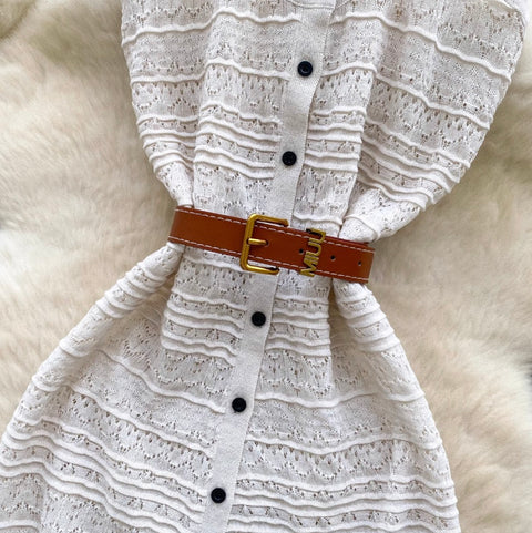 Korean Style Crochet Cardigan Dress
