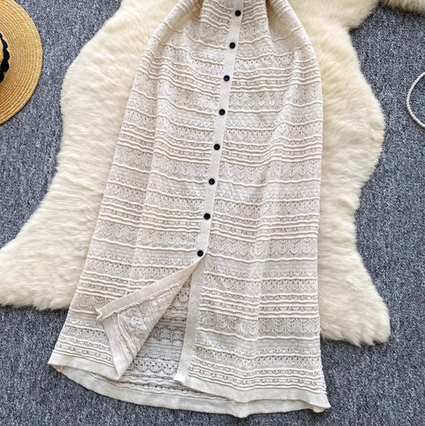 Korean Style Crochet Cardigan Dress
