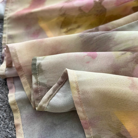 Floral Chiffon Slip Dress with Ribbon