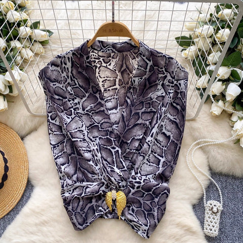 Suit Collar Midriff-baring Satin Vest