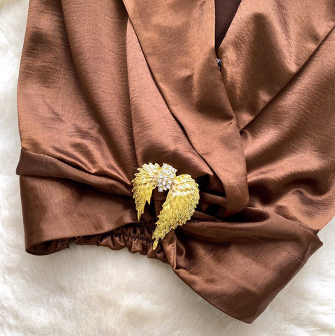 Suit Collar Midriff-baring Satin Vest