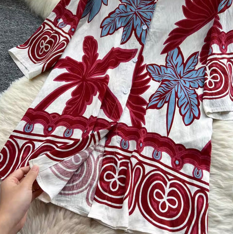 Casual Printed Shirt & Trousers 2Pcs