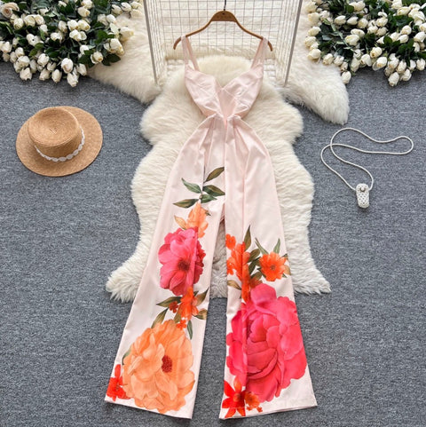 Vacation Floral Printed Slip Jumpsuit