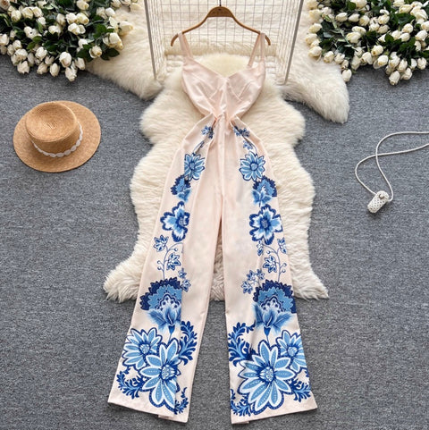 Vacation Floral Printed Slip Jumpsuit