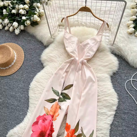 Vacation Floral Printed Slip Jumpsuit