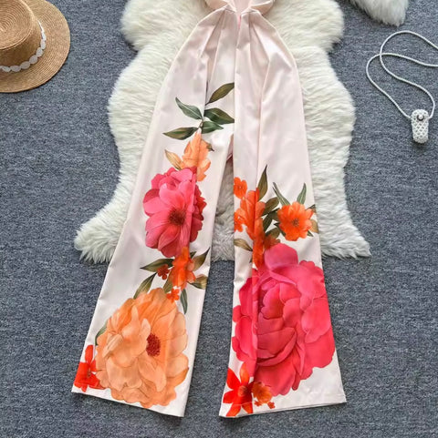 Vacation Floral Printed Slip Jumpsuit