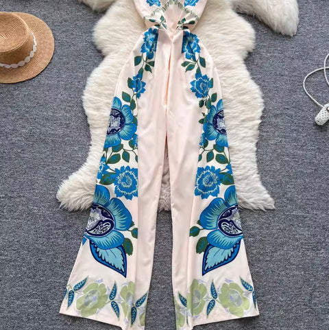 Vacation Floral Printed Slip Jumpsuit