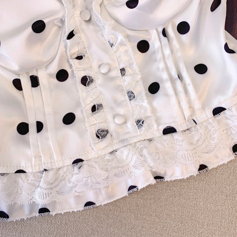 Chic Polka Dot Ruffled Top