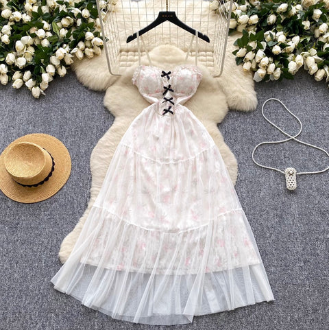 Fairy Mesh Patchwork Slip Dress