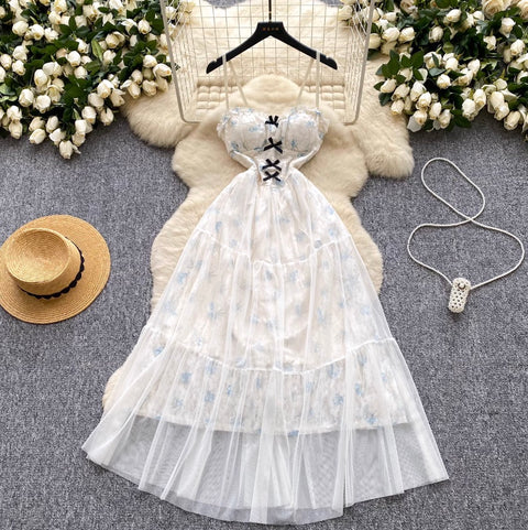 Fairy Mesh Patchwork Slip Dress