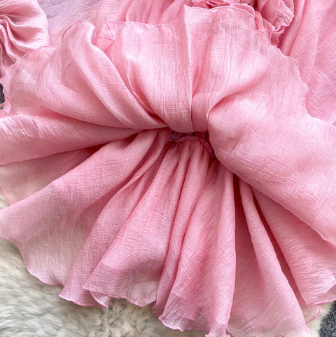 High-end Flared Sleeve Ruffled Top