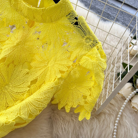 Floral Crochet Lace Fishtail Dress