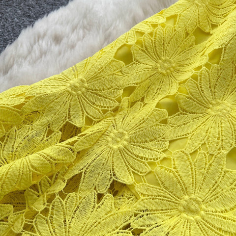 Floral Crochet Lace Fishtail Dress