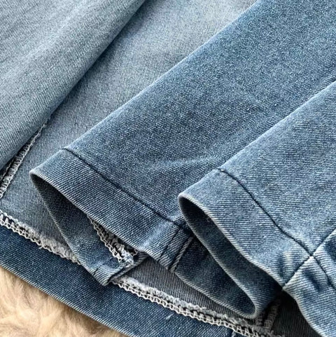 Single-breasted Denim Slip Dress