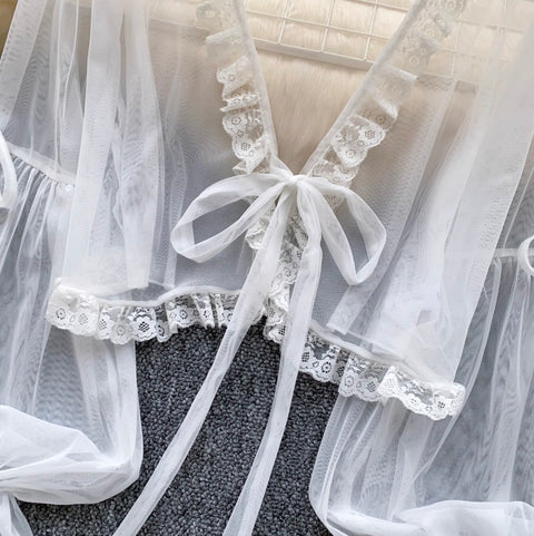 Sweetie Flared Sleeve Sunscreen Chiffon Top