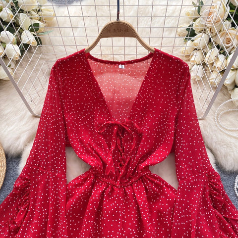Sweetie Dot Printed Wide-leg Rompers