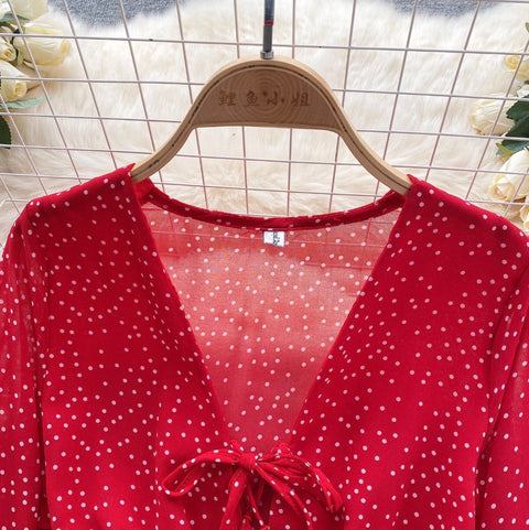 Sweetie Dot Printed Wide-leg Rompers
