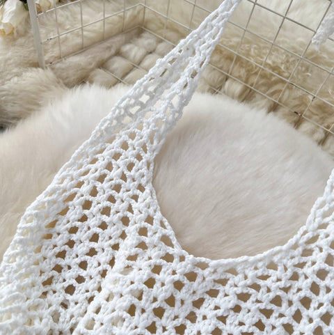 Sexy Hollowed Fringed Knit Dress