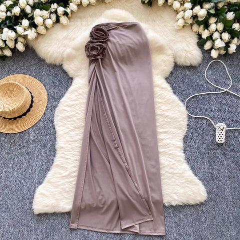 Sexy 3d Flower Hip-wrapping Skirt